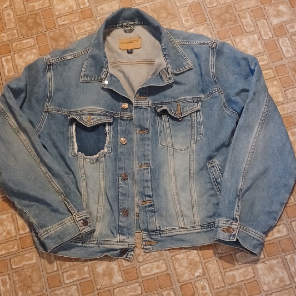 American Eagle Outfitters Blue Denim Jacket Size Large
